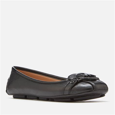 michael michael kors fulton moc flats black|Michael Kors genuine leather flats.